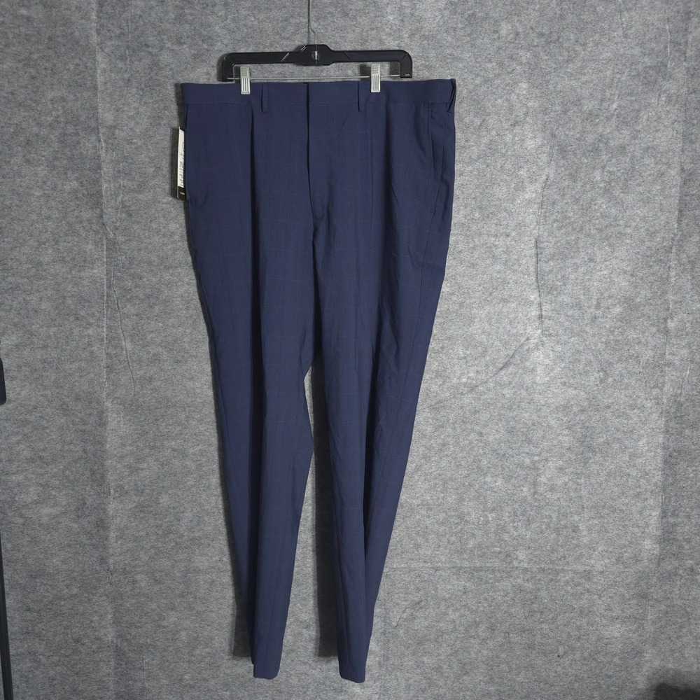 J.M. Haggar Premium Suit Pants Mens 40x32 Navy Prince of Wales Stretch Trousers